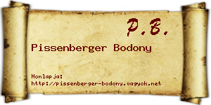 Pissenberger Bodony névjegykártya